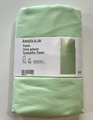 New IKEA ANGSLILJA Twin Duvet Cover with Pillowcase Light Green bed Set - Image 1 of 4