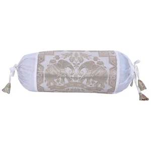 Brocade Jacquard Bolster Case Sofa Ethnic Decorative Boho Home Decor Tube Cover - Picture 1 of 5