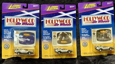 (3) Johnny Lighting Hollywood On Wheels - Back to the Future DeLorean NIP - Image 1 of 4