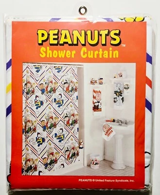 Cortina de ducha vintage años 90 Peanuts 70" x 72" *NUEVA SELLADA* Jay Franco Snoopy Foto 1 de 2