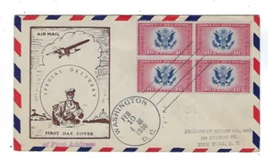 1936 Washington DC, Airmail Special Delivery, #CE2 Cacheted FDC, Block of Four - Picture 1 of 2