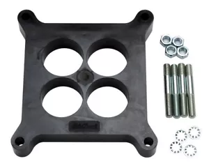 Edelbrock 8711 - 1" Carb Spacer Kit - 4 Hole - Black Phenolic Plastic - Picture 1 of 1
