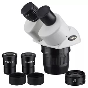 AmScope SW24BZ 20x-40x-80x Super Widefield Stereo Binocular Microscope Head - Picture 1 of 5