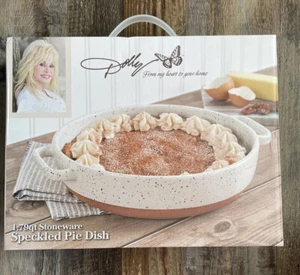 Dolly Parton 1.79 qt Stoneware Speckled 9 inch Pie Dish - Brand New in Box - Picture 1 of 3