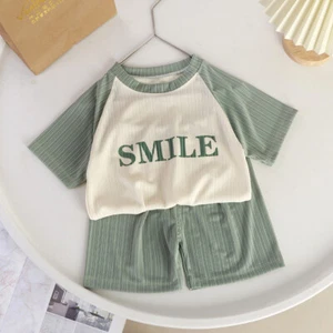 Kid's Short Sleeve Shorts Suit Two-piece Ultra-thin Suit Children's Clothes Set - Picture 1 of 13
