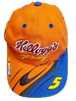 Gorra de Colección Kellogg's Racing Snapback Labonte #5 Nascar Naranja Azul Cereal 2001 Foto 1 de 4