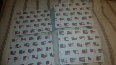 S/4 Pottery Barn All Over Flag Cork Place Mat 4th of july americana patriotic - Image 1 of 4