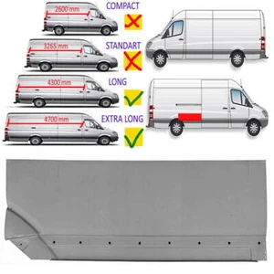 906 Mercedes Sprinter 06- VW Crafter 05- Mittel Kotflügel Blech Außen L3 L4 – R - Bild 1 von 1