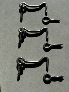 3 Sets of 2” Steel Hook & Eye Door Latches - Picture 1 of 2