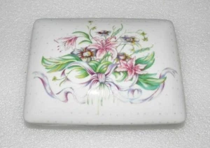 VTG Horchow Floral Porcelain Playing Cards, Trinkets, Jewelry Box - Japan - Picture 1 of 5