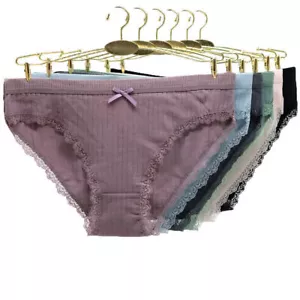6 Pack Womens Sexy Knickers Underwear Ladies Lace Panties Seamless Briefs Pants - Picture 1 of 18