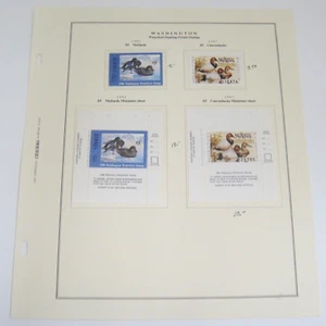 Washington Waterfowl Hunting Permit Mini Sheets 1986 1987 Lot of 4 Duck Stamps - Picture 1 of 4
