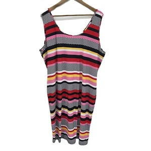 Harlow & Rose Tank Top Dress Womens Size 3X Multicolor Striped Retro Y2K/90s - Picture 1 of 8
