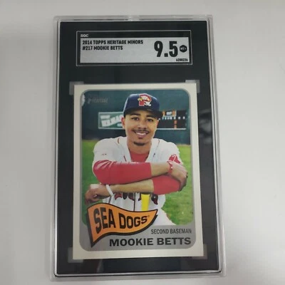 2014 Topps Heritage Minors #217 Mookie Betts 9.5 Mint SGC a2e21 - Image 1 of 2
