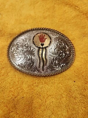 Vintage Montana Silversmiths Large Bear Claw Design Nickel Belt Buckle  - Image 1 of 4