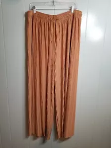 Zenana Women's Sz 2x Terracotta Accordion Pleated Wide Leg Pull On Pants - Picture 1 of 11