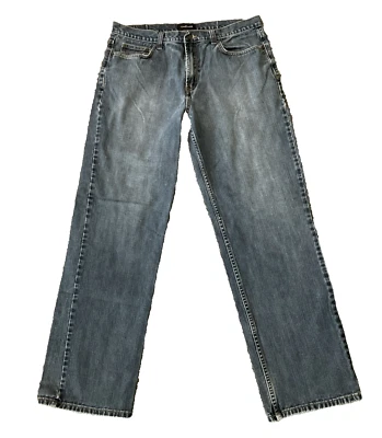 Pantalones de mezclilla rectos descoloridos vintage Claiborne Jeans para hombre azules 36x33 (etiqueta 36 x 34) Foto 1 de 4