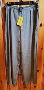 Zitrone Größe Medium, 100 % Seide Hose mit weitem Bein in Olivgrün, Neu mit Etikett - Bild 1 von 3