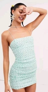 NEW!! For Love and Lemons Women's Sleeveless Summer Green Mini Dress Size XS - Picture 1 of 9