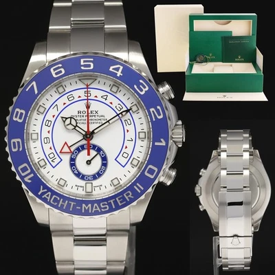 2022 MINT Rolex Yacht-Master 2 MERC HANDS Steel Blue 116680 Watch Box - Image 1 of 4