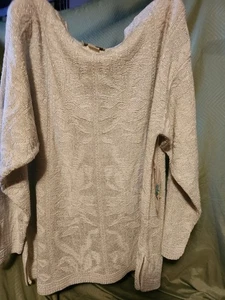 Just for Women Metallic White Print Pullover Neu mit Etikett Made in USA Vintage Sears - Bild 1 von 4