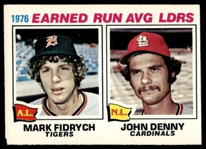 1977 O-Pee-Chee 1976 ERA Leaders Mark Fidrych/John Denny Detroit Tigers/St. - Picture 1 of 2
