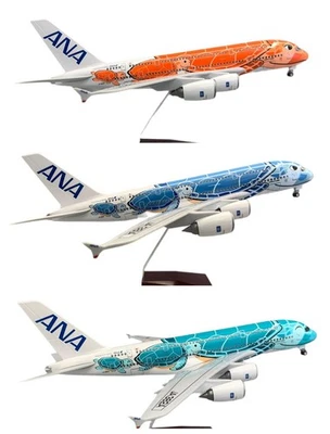 1:160 AIR All Nippon Airways ANA A380 en tortuga/luz LED y rueda modelo de avión Foto 1 de 4
