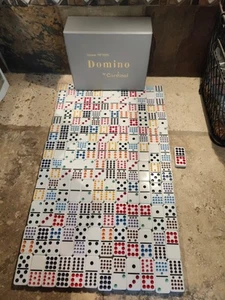 Domino By Cardinal 121 Double Fifteen Color Dot Dominoes Game Vinyl Case - Picture 1 of 10