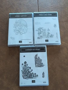 New! Stampin' Up! Lot of 3 Cling Stamp Sets Please See Description For Titles - Picture 1 of 8