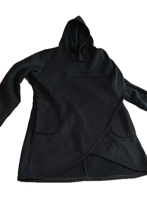 Women's XL Over Size Hoodie Sweatshirt Black Wrap Pull Over Pockets Stretchy - Image 1 of 4