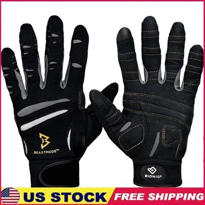 Luvas de treino de couro genuíno respiráveis tela sensível ao toque almofadas de aderência anatômicas novas - Imagem 1 de 4