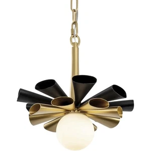 Varaluz 372P01SMBFG Daphne Pendant Matte Black with French Gold - Picture 1 of 5