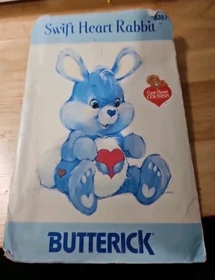 Patrón Butterick años 80 cuidado oso primos: corazón rápido conejo juguete de peluche 17" UC Foto 1 de 4
