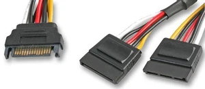 AKASA - 15 Pin SATA Male to 2x Female Power Splitter Lead, 30cm - Picture 1 of 1