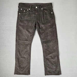 Jeans True Religion uomo 31x28 marrone micro velluto a coste tasche dritte con patta - Foto 1 di 13