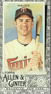2020 Topps Allen and Ginter Mini Black Border #20 Joe Mauer - BB - Image 1 of 2