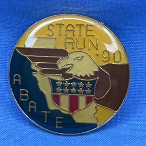 1990 ABATE STATE RUN PIN ENAMAL - Picture 1 of 4