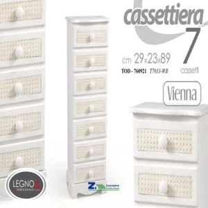 CASSETTIERA 7 CASSETTI SETTIMINO SLIM H89x29 LEGNO VIENNA TOD-760921 - Foto 1 di 1