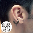  8 Pairs Men's Stainless Steel Earrings Black 16-in-1 Jewelry Set for