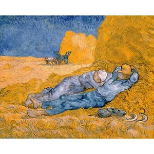 Van Gogh, Noon Rest from Work, Millet, 1890, Canvas Print, 24" x 30" + Border - Picture 1 of 10