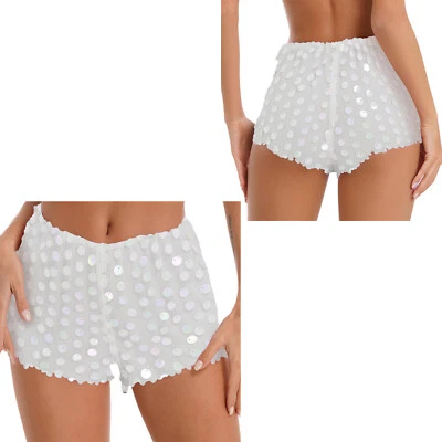 Mujeres Brillantes Mini Micro Pantalones Cortos Brillantes Lentejuelas Pantalones Calientes Fiesta Ropa de Club  Foto 1 de 3