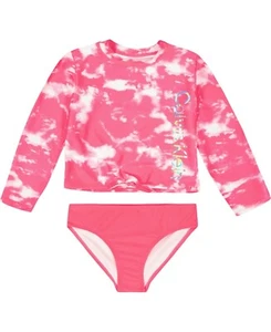 CALVIN KLEIN Big Girls Rash Guard Top and Bottom, 2 Piece Set Pink Size L(12/14) - Picture 1 of 2