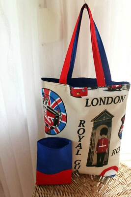 Einkaufstasche mit Hülle ,Stofftasche,Beutel,Shopper,selbst genäht - Bild 1 von 4