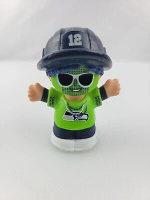 NFL  Seattle Seahawks Football Fan Mattel Fisher Price Little People  - Image 1 of 4