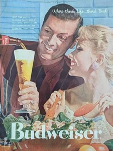 Anuncio impreso Budweiser 1957 vintage Where There's Life...There's Bud. - Imagen 1 de 1