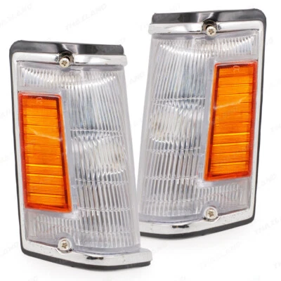 For Toyota Corolla KE70 TE72 DX 1982 84 Corner Lights Front Black Chrome Pair - Image 1 of 4