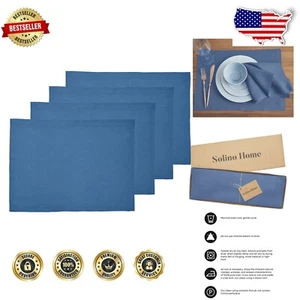 Carefree Leinen Tischsets 4er Set in Indigoblau - pflegeleicht für Sommerveranstaltungen - Bild 1 von 7