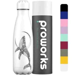Proworks Stainless Steel Sports Water Bottle Double Insulated Vacuum 1L Whale - Picture 1 of 2