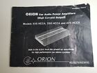 Orion Hcca Amplifier Installation Manual 225Hcca, 250Hcca, 425Hcca Competition