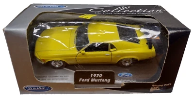 Welly 1:43 Scale Diecast 1970 Yellow Ford Mustang Item No 9720F-24WD Damaged Box - Image 1 of 4